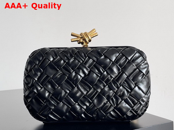 Bottega Veneta Knot Black Foulard Intreccio Leather Minaudiere Replica