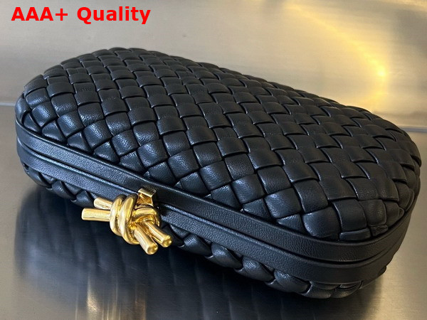 Bottega Veneta Knot Black Padded Intreccio Leather Minaudiere Replica