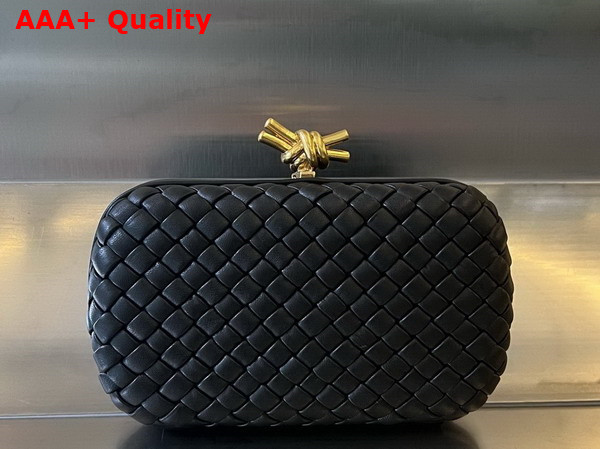 Bottega Veneta Knot Black Padded Intreccio Leather Minaudiere Replica