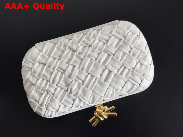 Bottega Veneta Knot Bone Foulard Intreccio Leather Minaudiere Replica