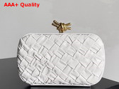 Bottega Veneta Knot Bone Foulard Intreccio Leather Minaudiere Replica