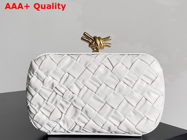 Bottega Veneta Knot Bone Foulard Intreccio Leather Minaudiere Replica