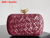 Bottega Veneta Knot Burgundy Foulard Intreccio Leather Minaudiere Replica