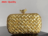 Bottega Veneta Knot Gold Foulard Intreccio Leather Minaudiere Replica