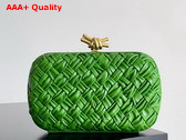 Bottega Veneta Knot Green Foulard Intreccio Leather Minaudiere Replica