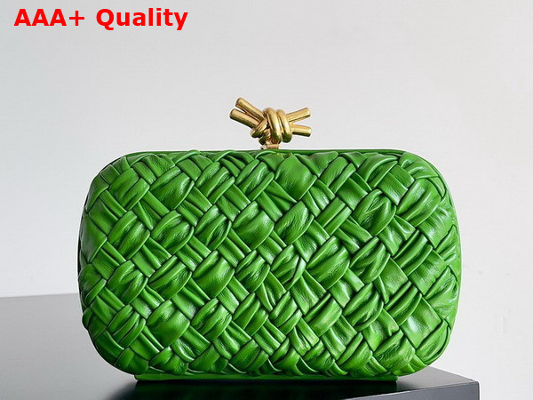 Bottega Veneta Knot Green Foulard Intreccio Leather Minaudiere Replica