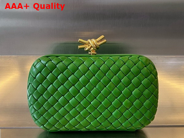 Bottega Veneta Knot Green Padded Intreccio Leather Minaudiere Replica