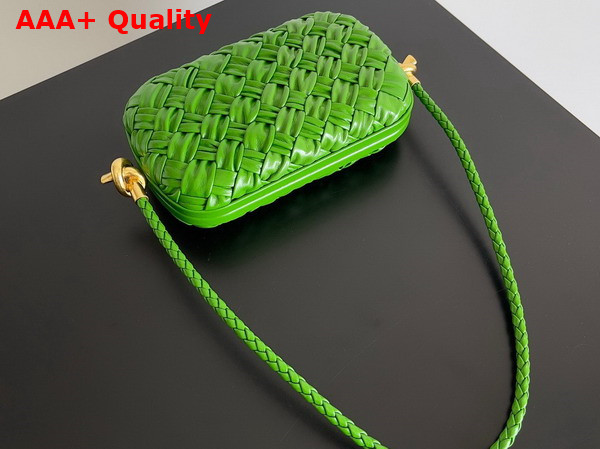 Bottega Veneta Knot On Strap Avocado Foulard Intreccio Leather Minaudiere with Strap Replica