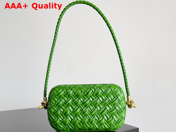 Bottega Veneta Knot On Strap Avocado Foulard Intreccio Leather Minaudiere with Strap Replica