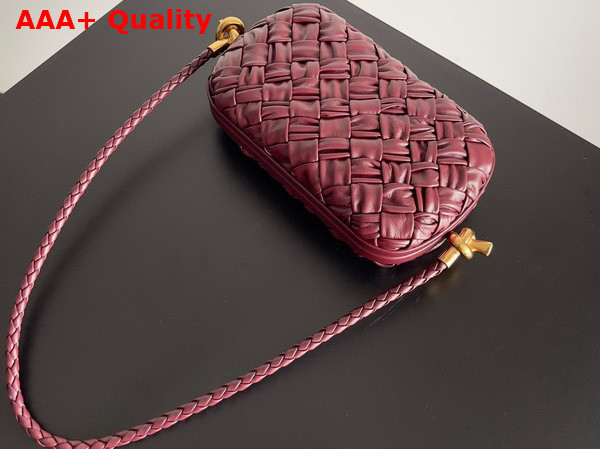 Bottega Veneta Knot On Strap Barolo Foulard Intreccio Leather Minaudiere with Strap Replica