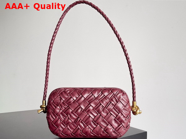 Bottega Veneta Knot On Strap Barolo Foulard Intreccio Leather Minaudiere with Strap Replica