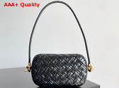 Bottega Veneta Knot On Strap Black Foulard Intreccio Leather Minaudiere with Strap Replica