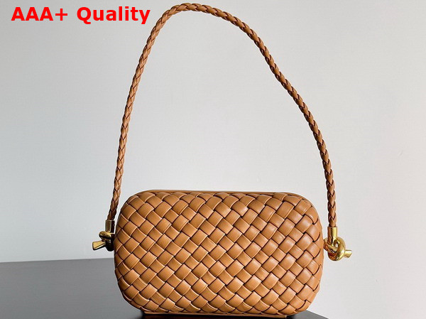 Bottega Veneta Knot On Strap Camel Padded Intreccio Leather Replica