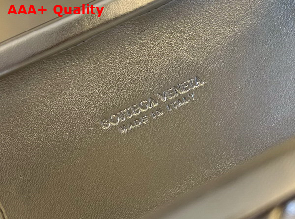 Bottega Veneta Knot On Strap Silver Pressed Intreccio Laminated Leather Minaudiere Replica