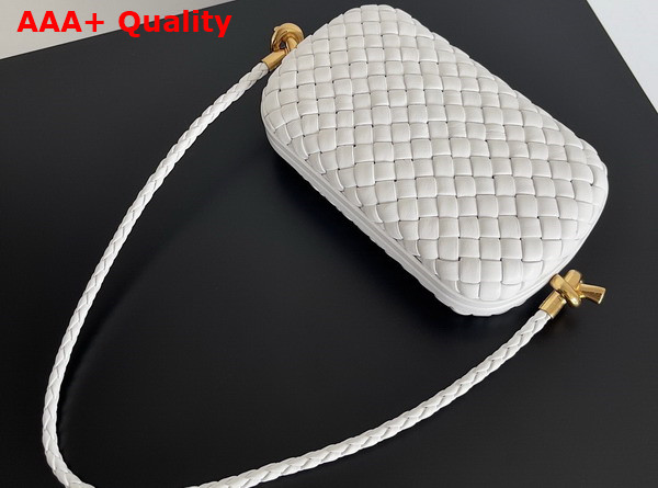 Bottega Veneta Knot On Strap White Padded Intreccio Leather Replica