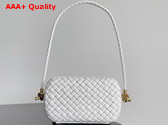 Bottega Veneta Knot On Strap White Padded Intreccio Leather Replica