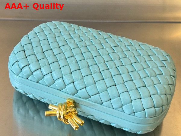 Bottega Veneta Knot Turquoise Padded Intreccio Leather Minaudiere Replica