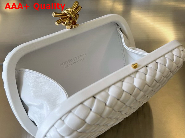 Bottega Veneta Knot White Padded Intreccio Leather Minaudiere Replica