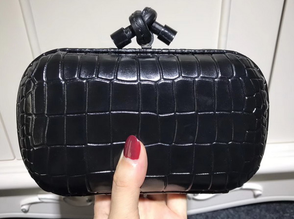 Bottega Veneta Knot in Black Crocodile