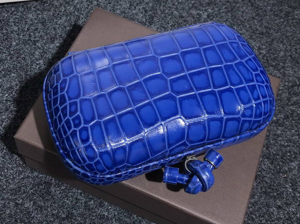 Bottega Veneta Knot in Blue Crocodile