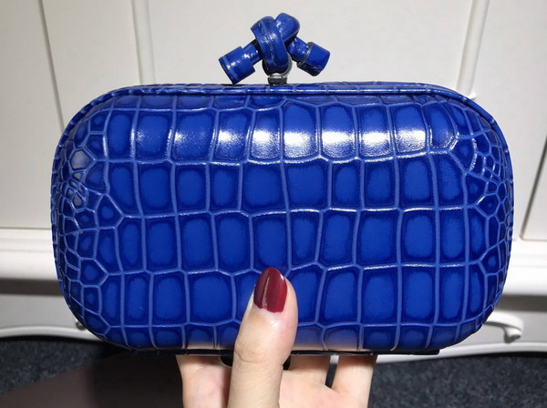 Bottega Veneta Knot in Blue Crocodile