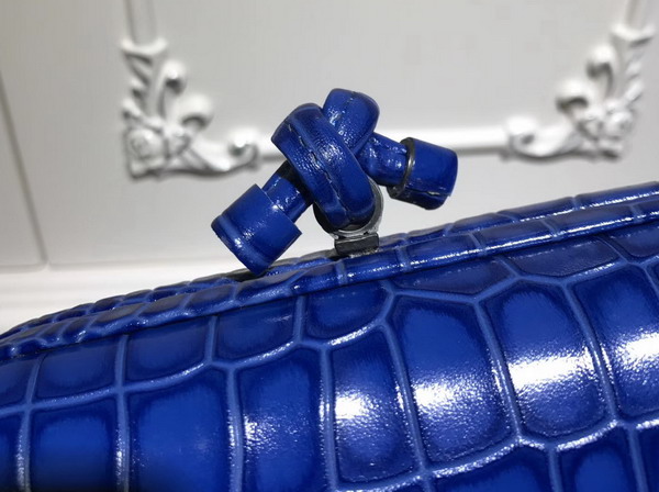 Bottega Veneta Knot in Blue Crocodile