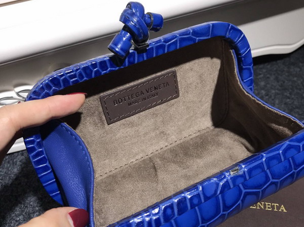 Bottega Veneta Knot in Blue Crocodile