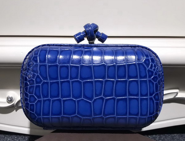 Bottega Veneta Knot in Blue Crocodile