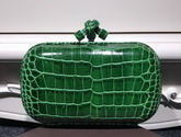 Bottega Veneta Knot in Green Crocodile