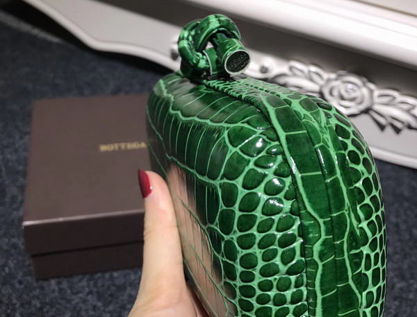 Bottega Veneta Knot in Green Crocodile