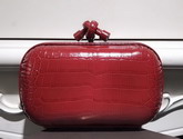 Bottega Veneta Knot in Red Crocodile