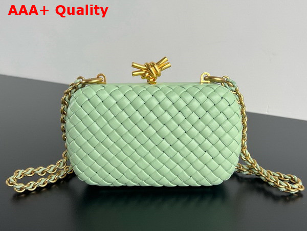 Bottega Veneta Knot with Chain in Fresh Mint Padded Intrecciato Leather Replica