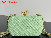 Bottega Veneta Knot with Chain in Fresh Mint Padded Intrecciato Leather Replica