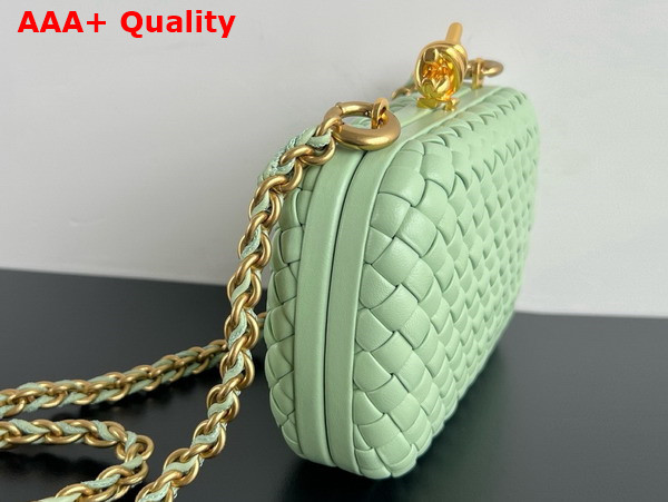 Bottega Veneta Knot with Chain in Fresh Mint Padded Intrecciato Leather Replica