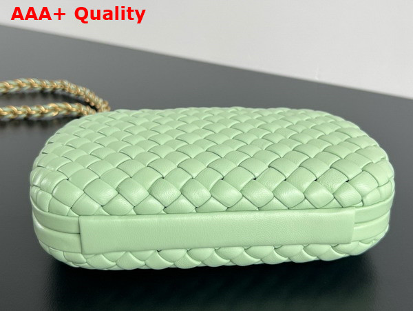 Bottega Veneta Knot with Chain in Fresh Mint Padded Intrecciato Leather Replica