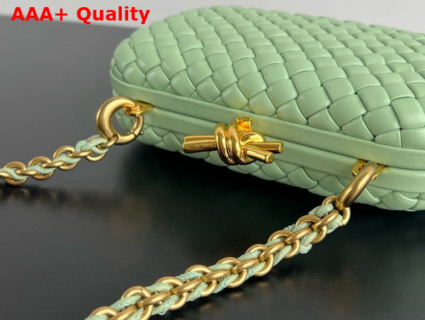 Bottega Veneta Knot with Chain in Fresh Mint Padded Intrecciato Leather Replica