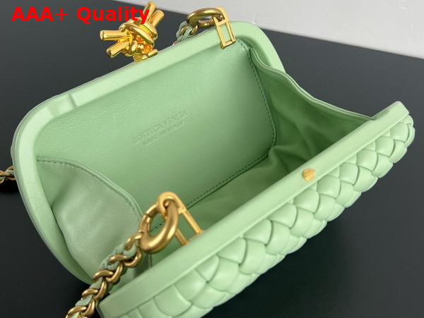 Bottega Veneta Knot with Chain in Fresh Mint Padded Intrecciato Leather Replica