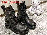 Bottega Veneta Lace Up Boots in Black Vegetable Tanned Calfskin Replica