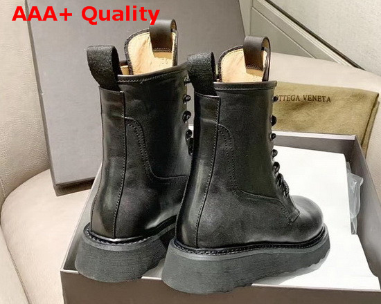 Bottega Veneta Lace Up Boots in Black Vegetable Tanned Calfskin Replica