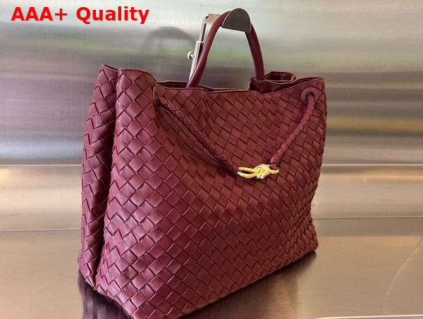 Bottega Veneta Large Andiamo Bag in Barolo Intrecciato Leather Replica