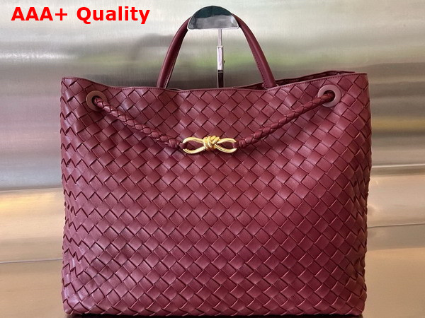 Bottega Veneta Large Andiamo Bag in Barolo Intrecciato Leather Replica