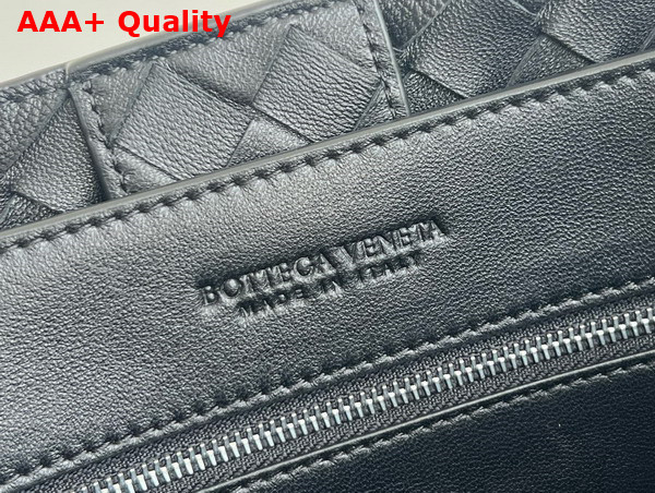 Bottega Veneta Large Andiamo Bag in Black Intrecciato Leather with Silver Hardware Replica