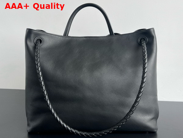 Bottega Veneta Large Andiamo Bag in Black Silky Calf Leather Replica