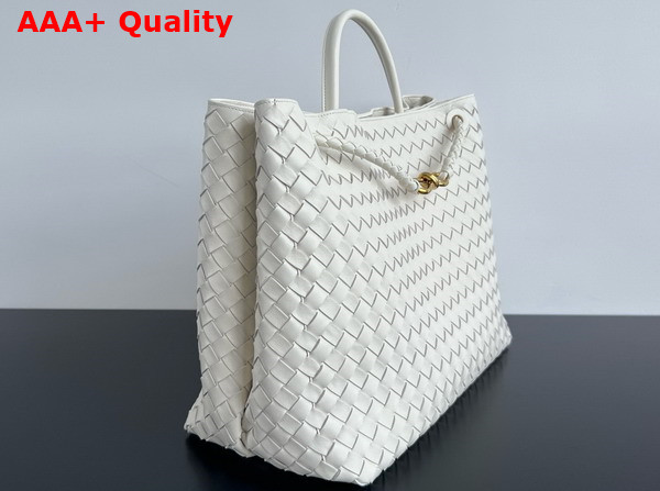 Bottega Veneta Large Andiamo Bag in Sea Salt Intrecciato Leather Replica