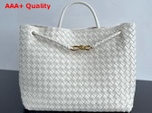 Bottega Veneta Large Andiamo Bag in Sea Salt Intrecciato Leather Replica