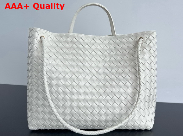 Bottega Veneta Large Andiamo Bag in Sea Salt Intrecciato Leather Replica