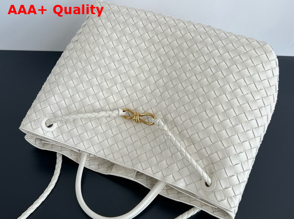 Bottega Veneta Large Andiamo Bag in Sea Salt Intrecciato Leather Replica