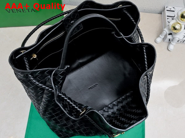 Bottega Veneta Large Andiamo Top Handle Bag in Black Intrecciato Lambskin Replica