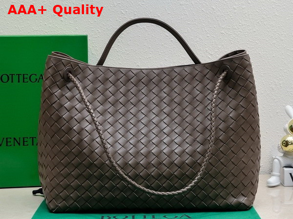 Bottega Veneta Large Andiamo Top Handle Bag in Fondant Intrecciato Lambskin Replica