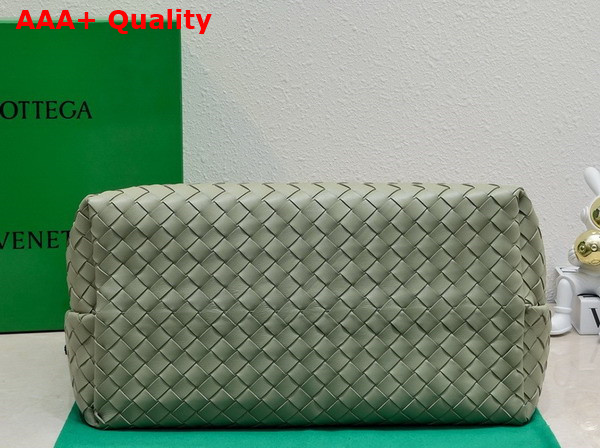 Bottega Veneta Large Andiamo Top Handle Bag in Travertine Intrecciato Lambskin Replica